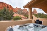 BEST hot tub views in Sedona, feels like you are part of nature